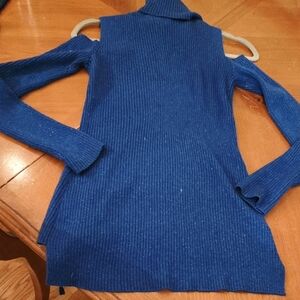 NWOT, Ruff Hewn Bright Blue Cold-Shoulder Turtleneck Sweater, XS